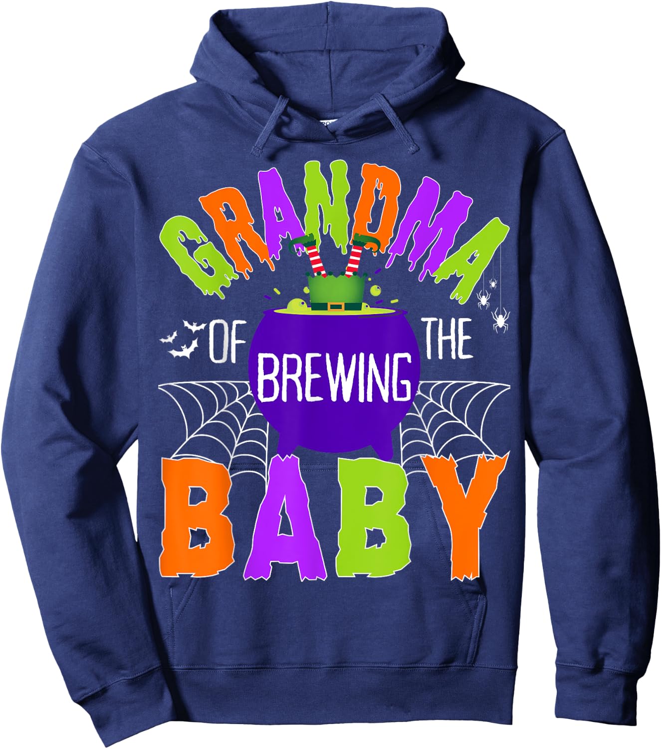 Grandma of Brewing Baby Halloween Theme Baby Shower Spooky Hoodie - Hoodie | Navy