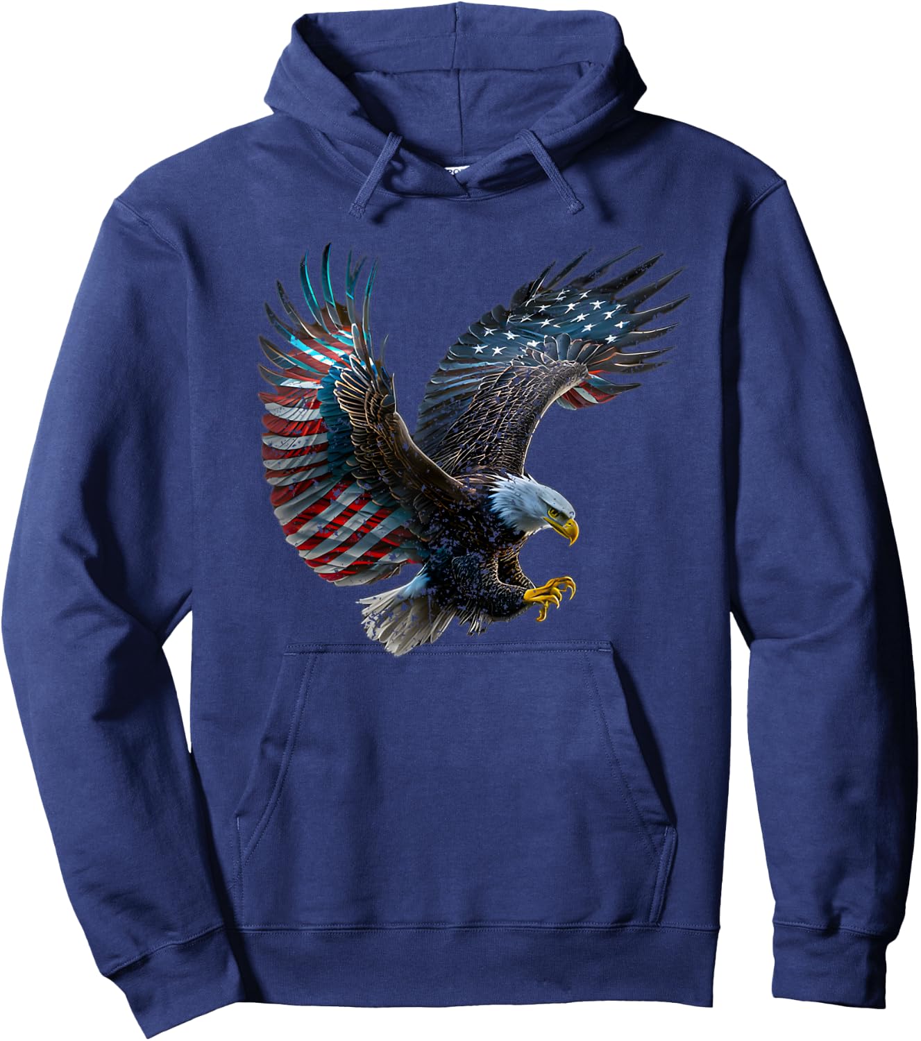 Patriotic Eagle 4th Of July USA American Flag Girls Kids Men Hoodie - Hoodie | Navy