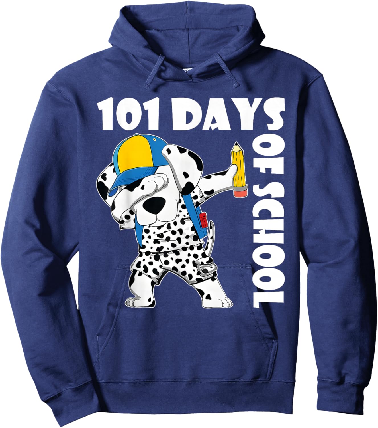 Happy 101 Days School Cute Dog 100 Days Dab Teacher Student Hoodie - Hoodie | Navy