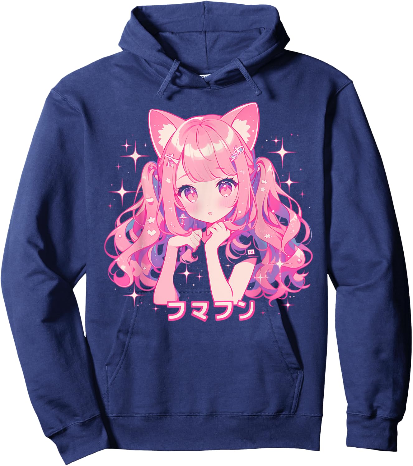 Goth Grunge Demon Anime Girl Waifu Horror Alt Aesthetic Hoodie - Hoodie | Navy