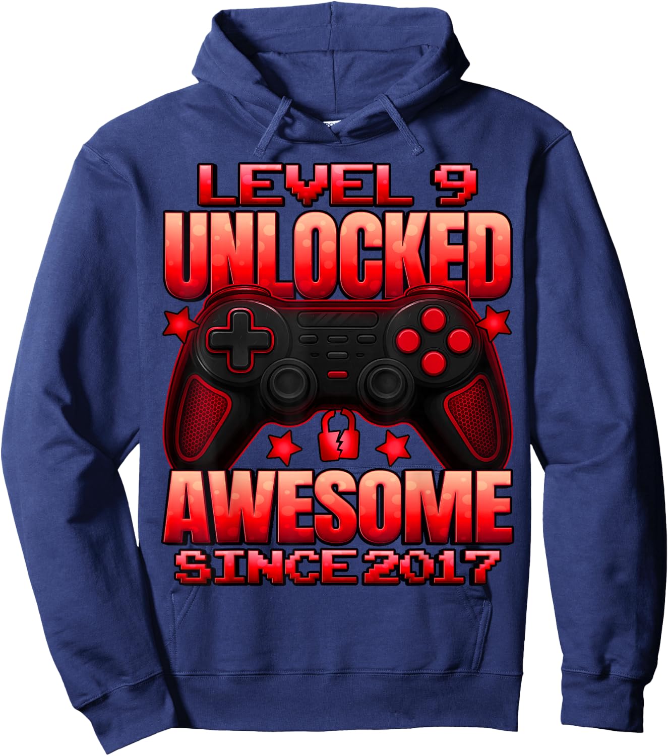 Level 9 Unlocked 9 Year Old Gifts for Boys 9th Birthday Boy Hoodie - Hoodie | Navy