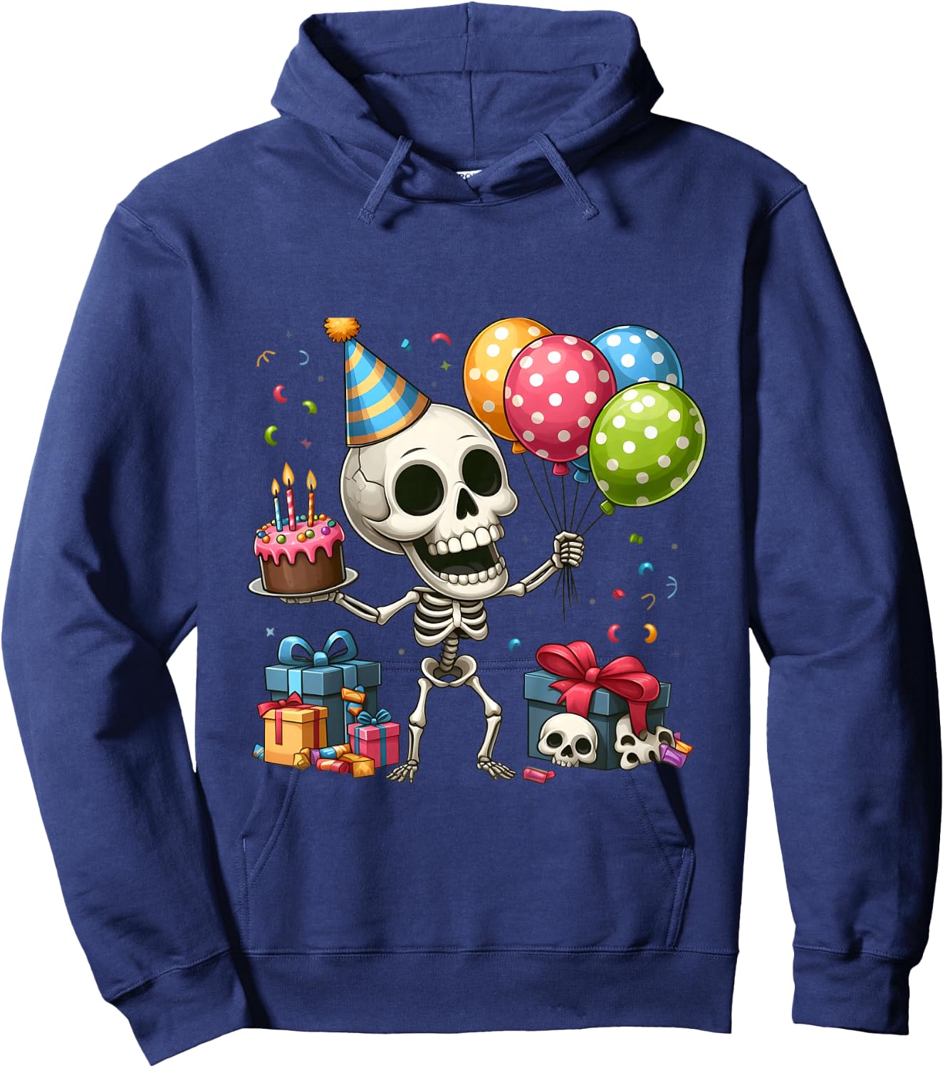 Kids Its My Birthday Party Halloween Skeleton Birthday Toddler Hoodie - Hoodie | Navy
