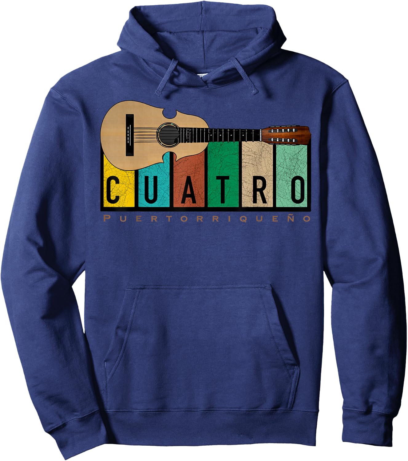 Puerto Rican Cuatro Boricua Guitar Hoodie - Hoodie | Navy