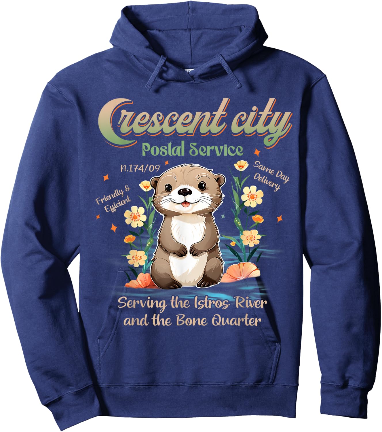 Crescent City Messenger Otter Crescent City Gift Hoodie - Hoodie | Navy