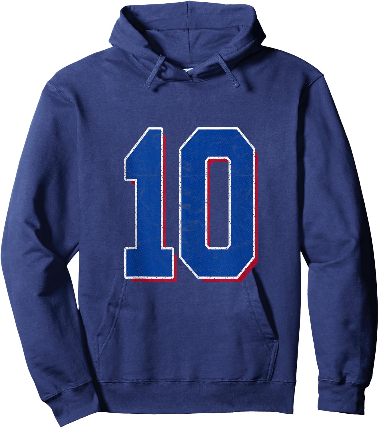 Number 10 Numbered Uniform Sports Team Jersey 10th Birthday Hoodie - Hoodie | Navy