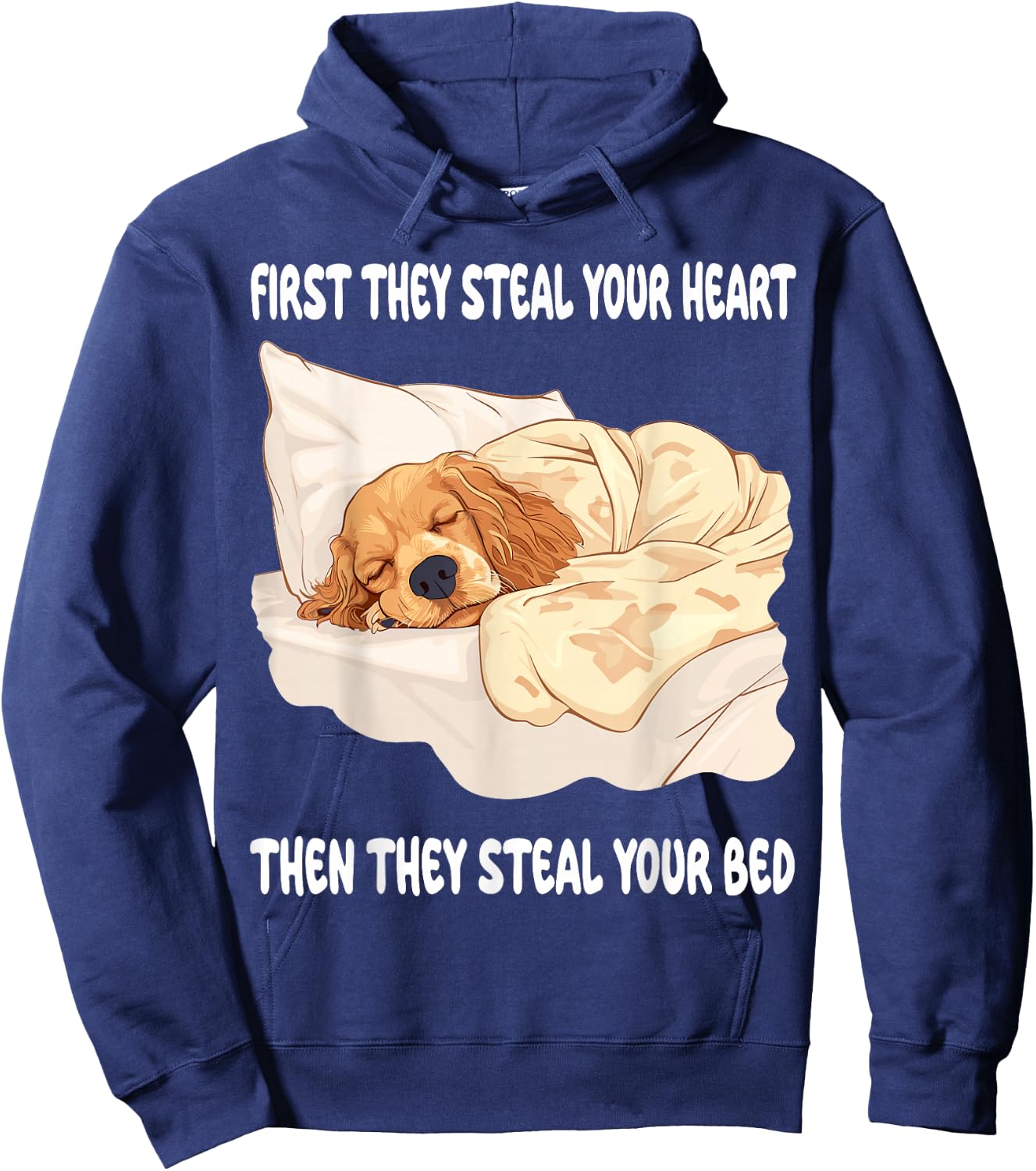 Cocker Spaniel Sleeping Pajamas Nightgown Hoodie - Hoodie | Navy
