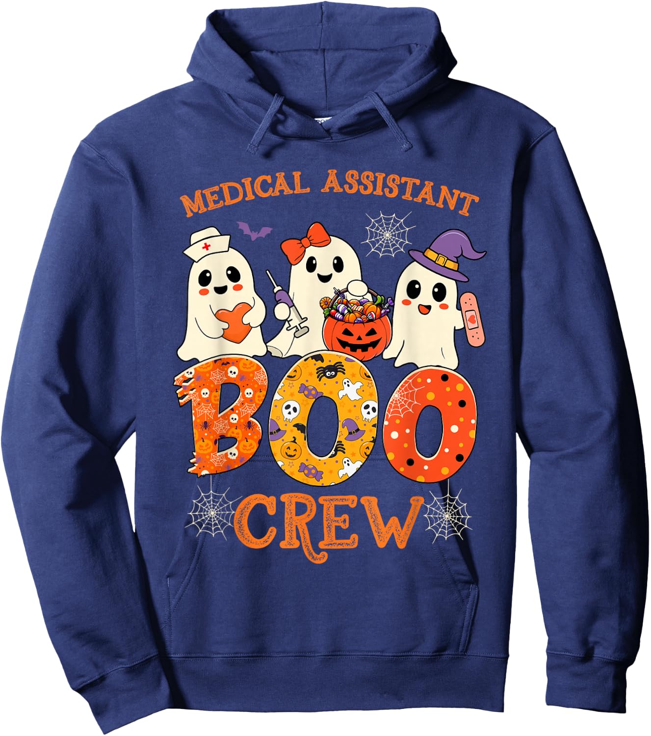 Medical Assistant Boo Crew Funny Halloween Spooky Costume Hoodie - Hoodie | Navy