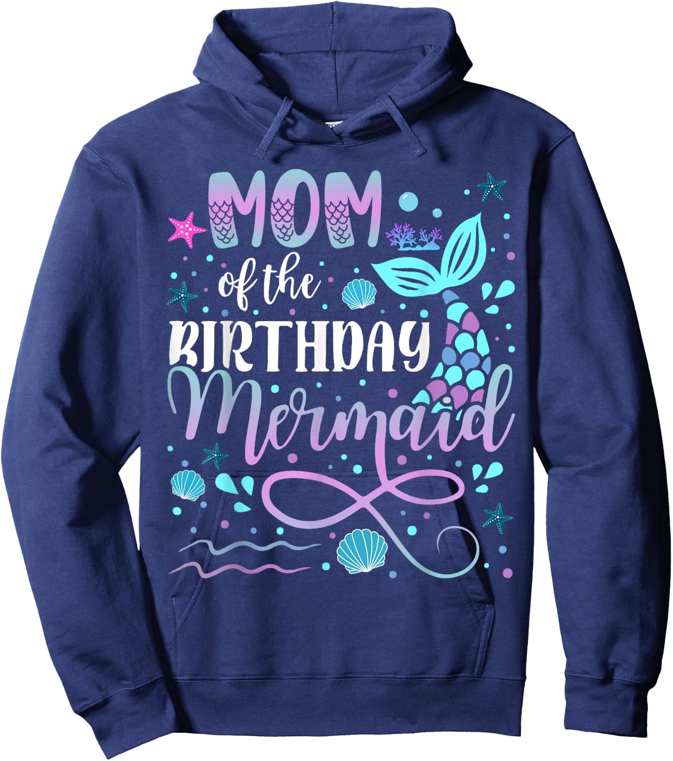 Mom And Dad Of The Birthday Mermaid Matching Family Hoodie - Hoodie | Navy