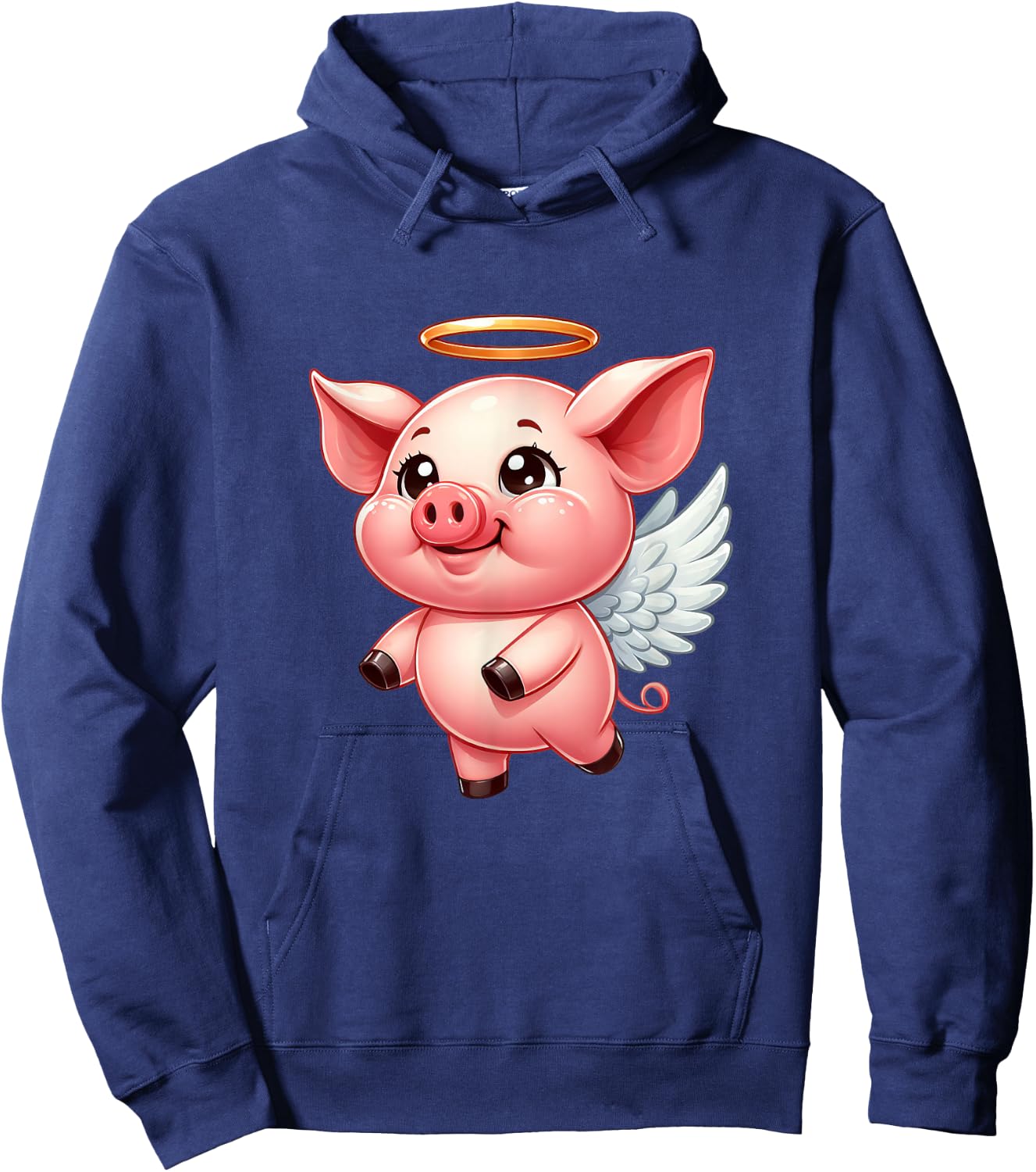Cute Pig Angel with Wings Hoodie - Hoodie | Navy