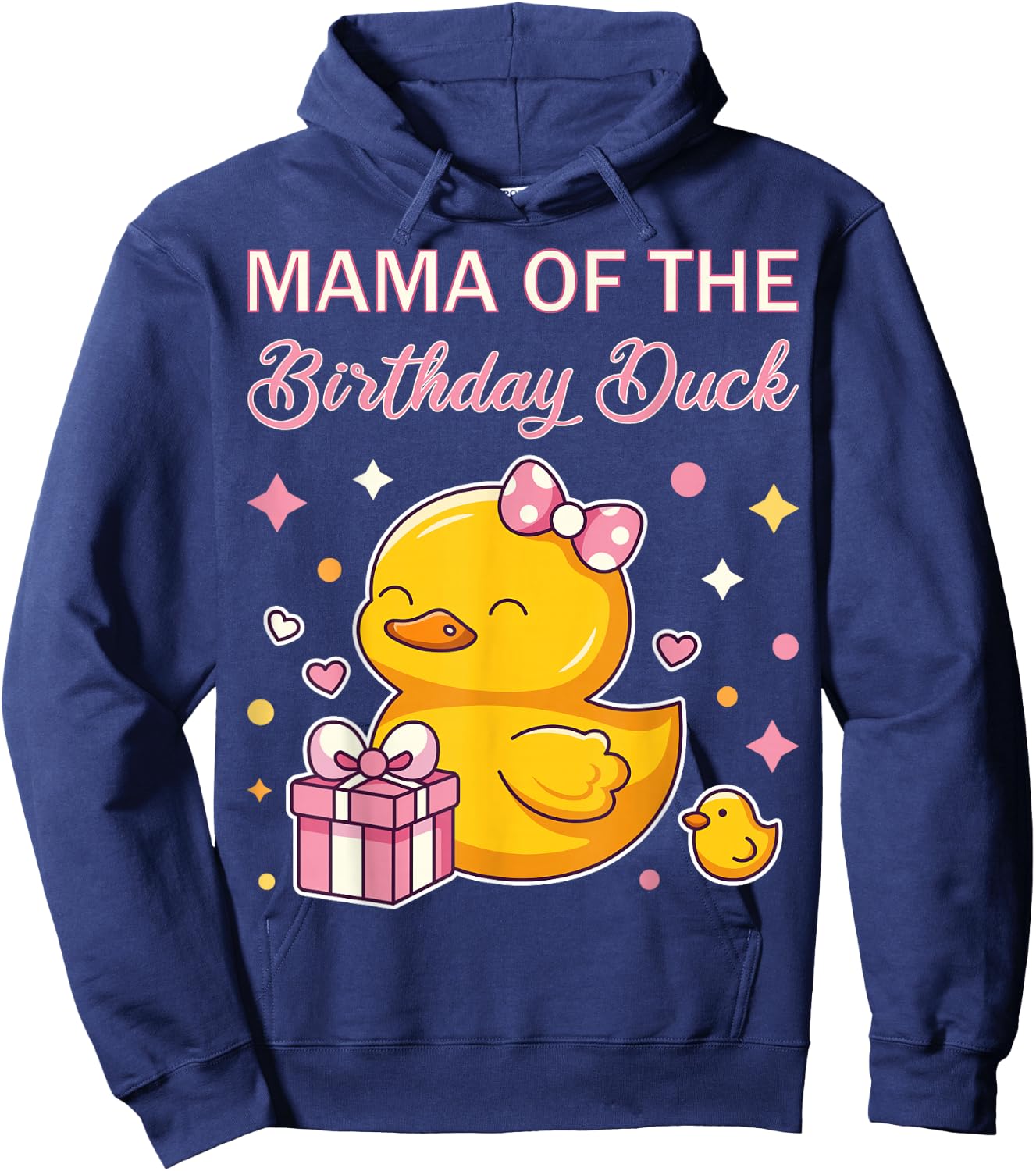 Mama of the Birthday Duck Christmas Anime Party Outfit Hoodie - Hoodie | Navy