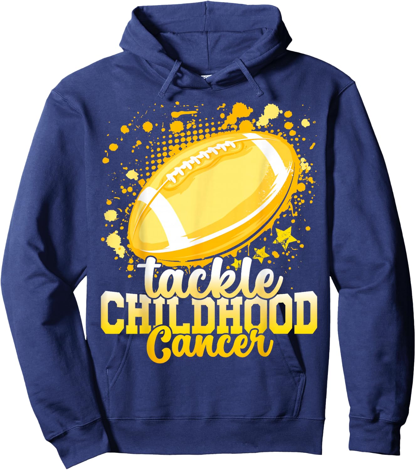 Tackle Childhood cancer football childhood cancer awareness Hoodie - Hoodie | Navy
