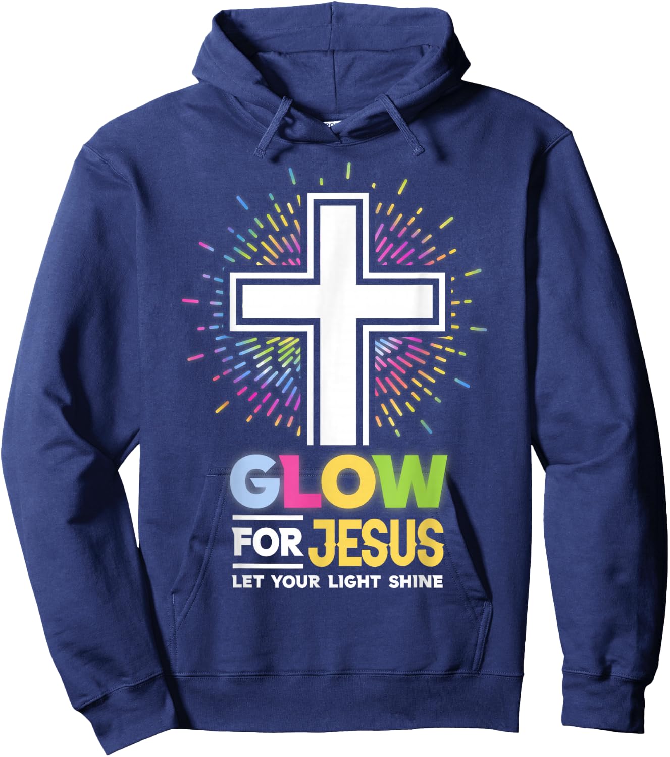 Glow for Jesus Christian Cross Jesus Christ Bible Lover Hoodie - Hoodie | Navy