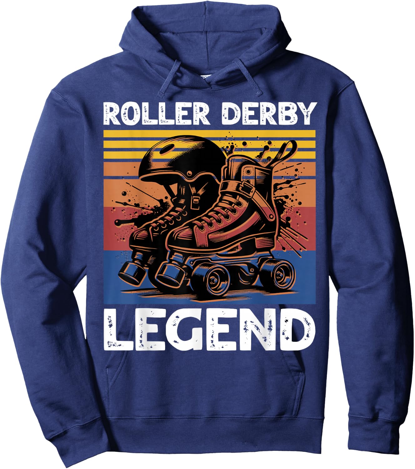 Roller Derby Legend Roller Skates Playing Roller Derby Hoodie - Hoodie | Navy