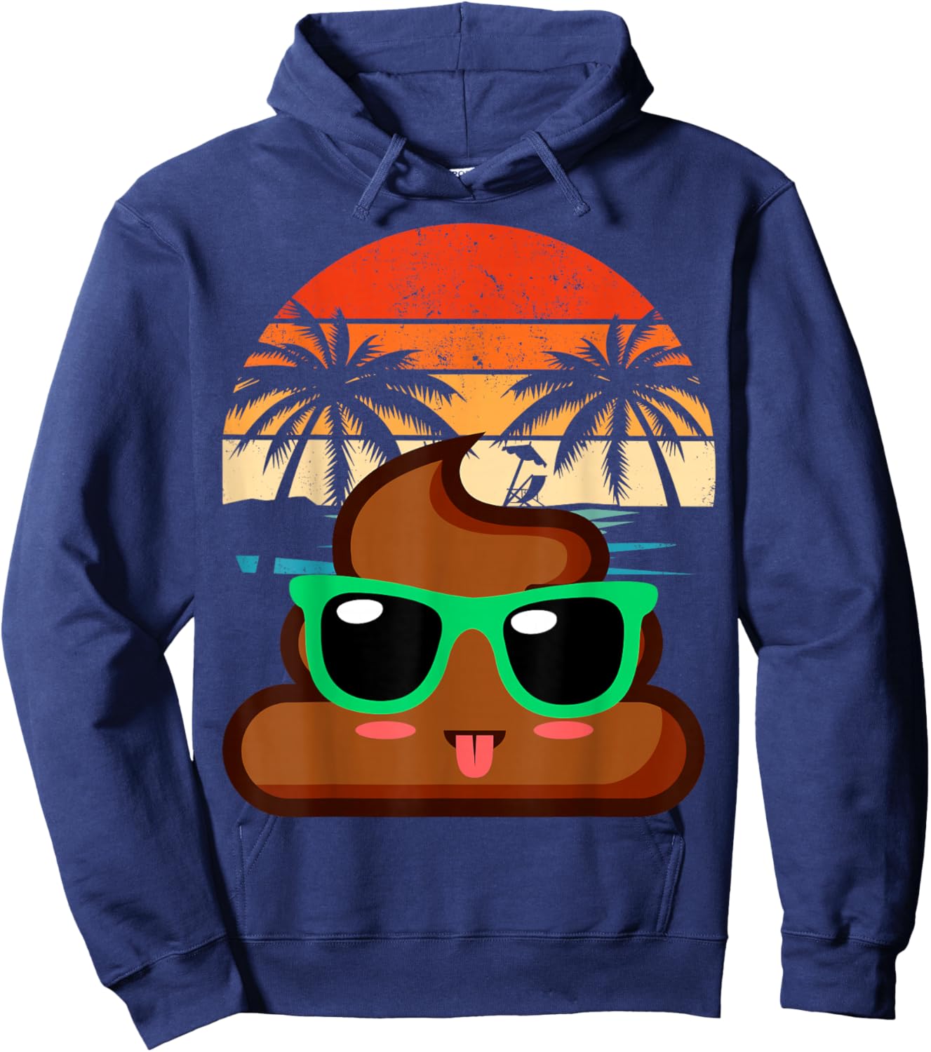 Cute POOP EMOTICON party Birthday Poo for Kids , Small, Black Hoodie - Hoodie | Navy