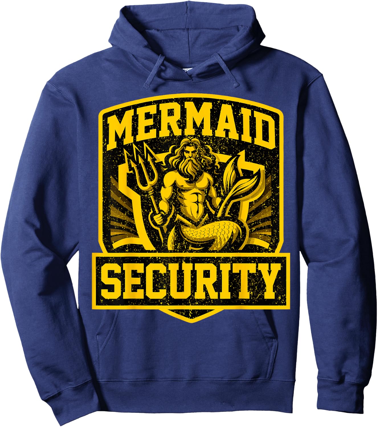 Dad Swimming Father Swimmer I Mermaid Security I Swim Hoodie - Hoodie | Navy