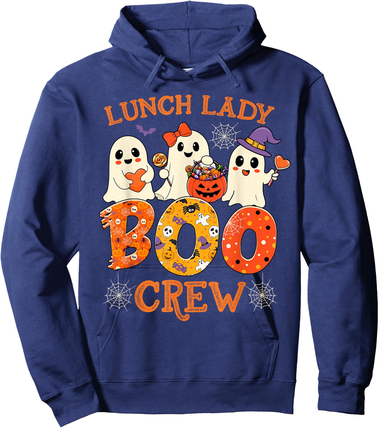 Lunch Lady Boo Crew Funny Halloween Spooky Costume Women Hoodie - Hoodie | Navy