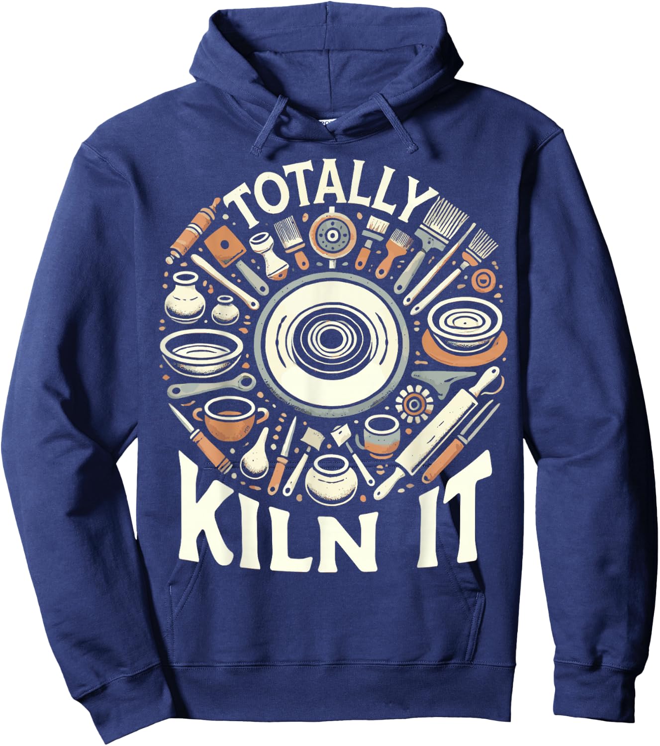 Totally Kiln It Potted Circle Pottery for Clay Artist Hoodie - Hoodie | Navy