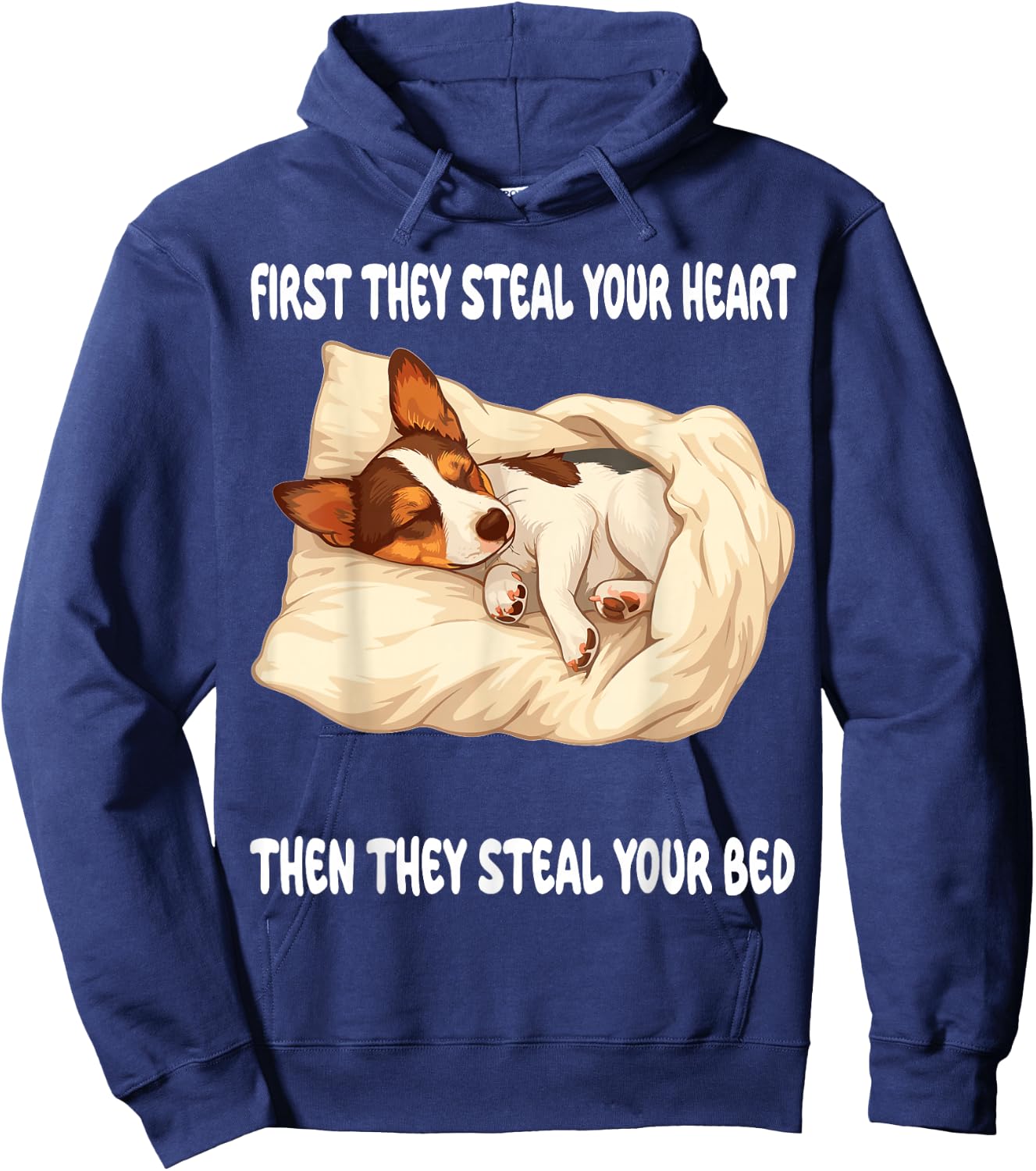 Rat Terrier Sleeping Pajamas Nightgown Hoodie - Hoodie | Navy
