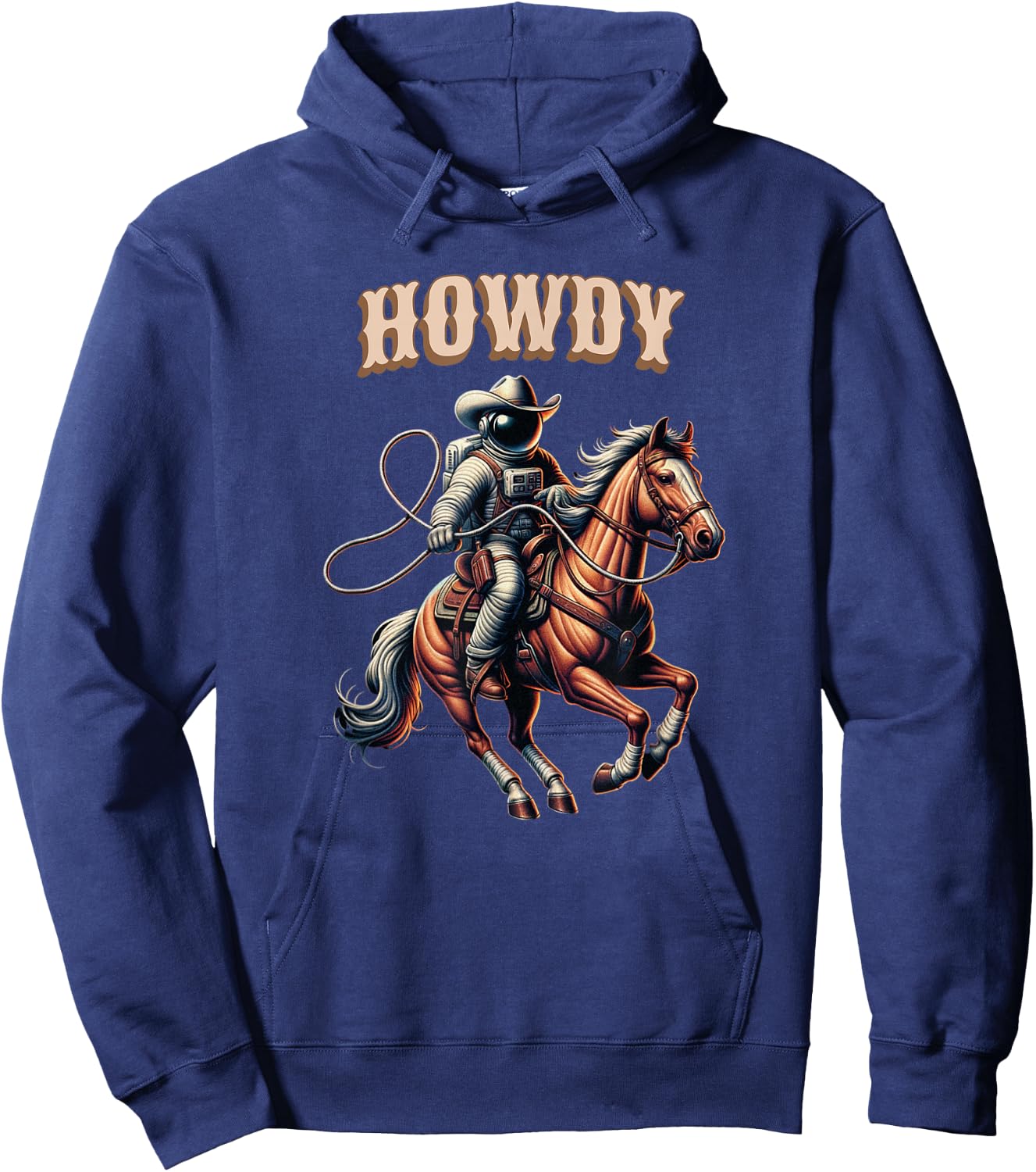 Astronaut Cowboy Riding a Horse in Space Hoodie - Hoodie | Navy
