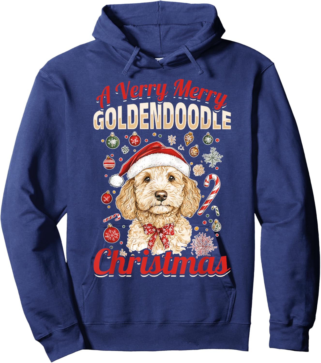 Goldendoodle Christmas Dog Breed A Very Merry Goldendoodle Hoodie - Hoodie | Navy