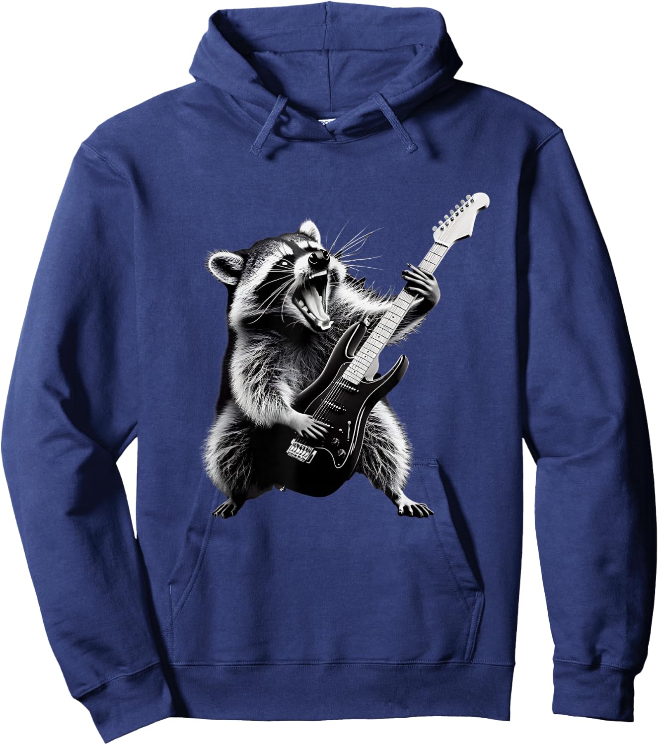 Rock Raccoon Playing Guitar Men Women Kids Funny Raccoon Hoodie - Hoodie | Navy