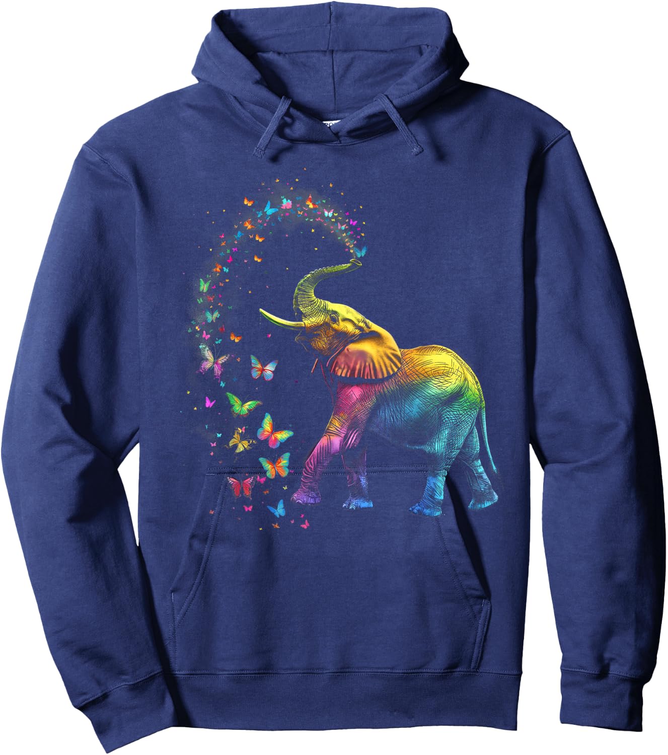 Elephant Spraying Butterflies Funny Elephant Lover Hoodie - Hoodie | Navy