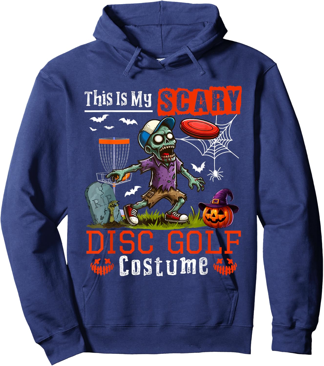 My Scary Disc Golf Costume Horror Halloween Player Kids Hoodie - Hoodie | Navy