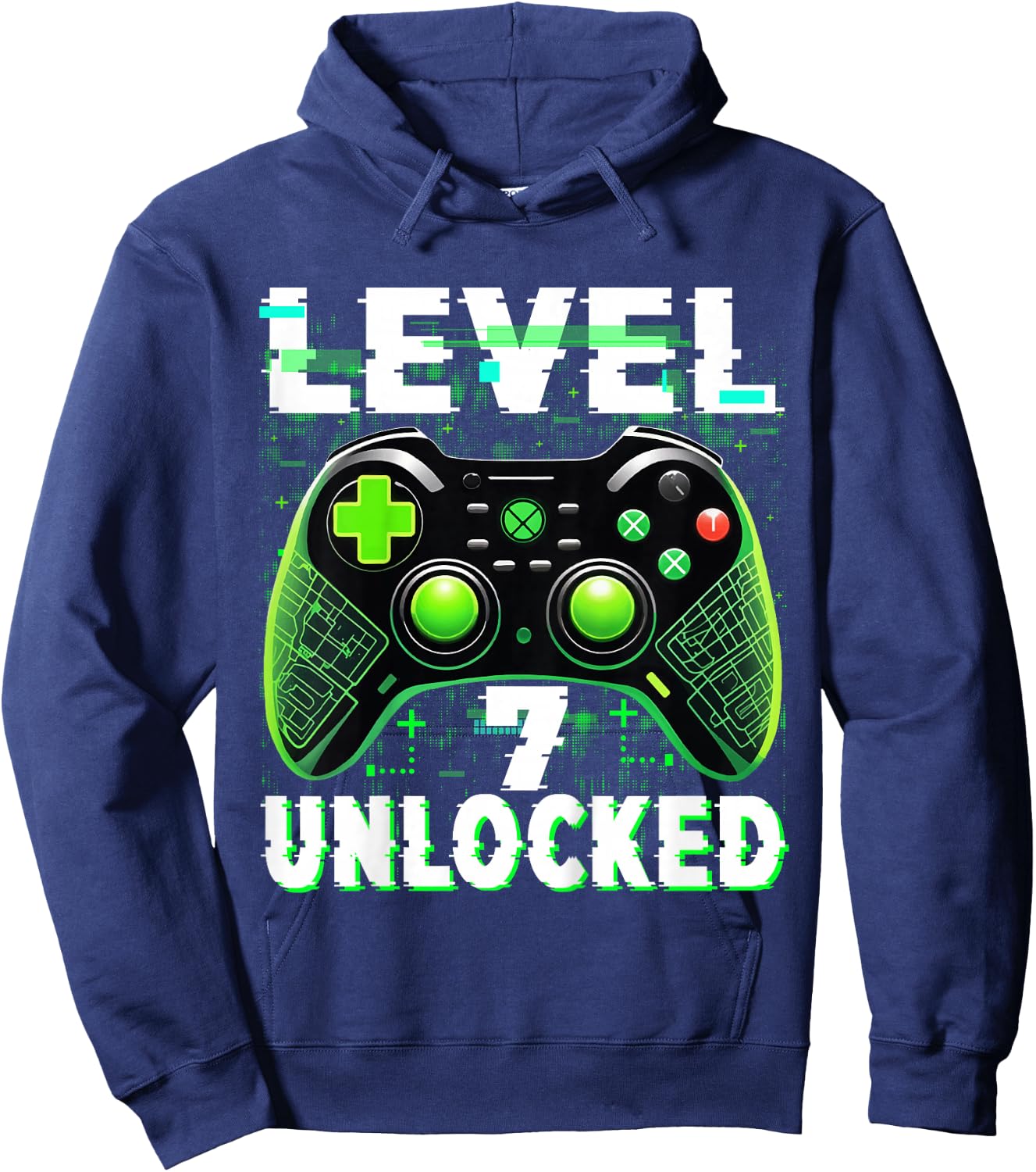 Kids Level 7 Unlocked Shirt Funny Video Gamer Geek 6th Birthday Hoodie - Hoodie | Navy