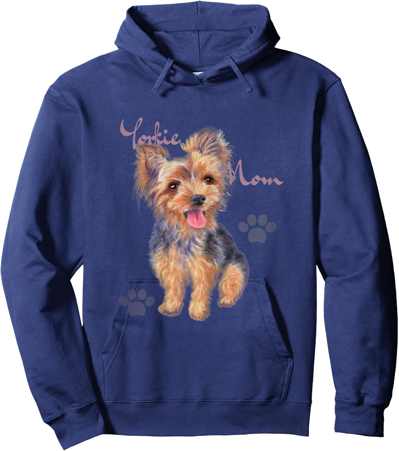 Yorkie Mom Cute Yorkshire Terrier Puppy Hoodie - Hoodie | Navy