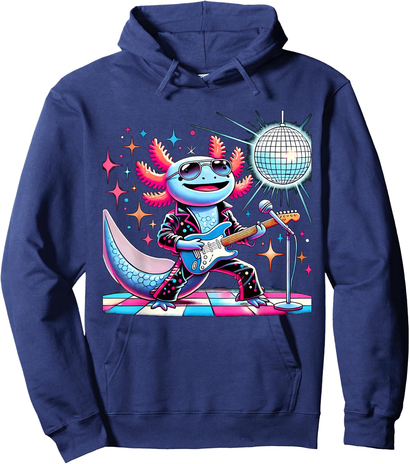 Aesthetic Axolotl Disco Hoodie - Hoodie | Navy