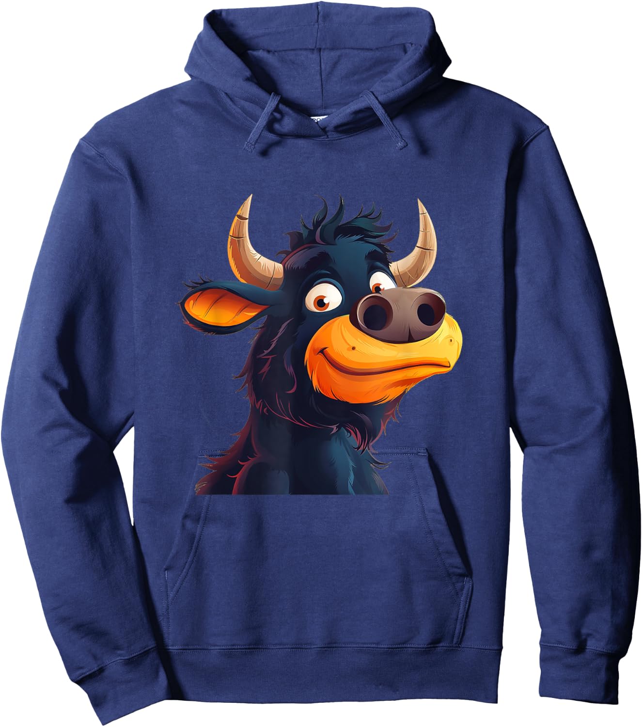 Bullock Face with Horns Costume for funny Cattle Lovers Hoodie - Hoodie | Navy
