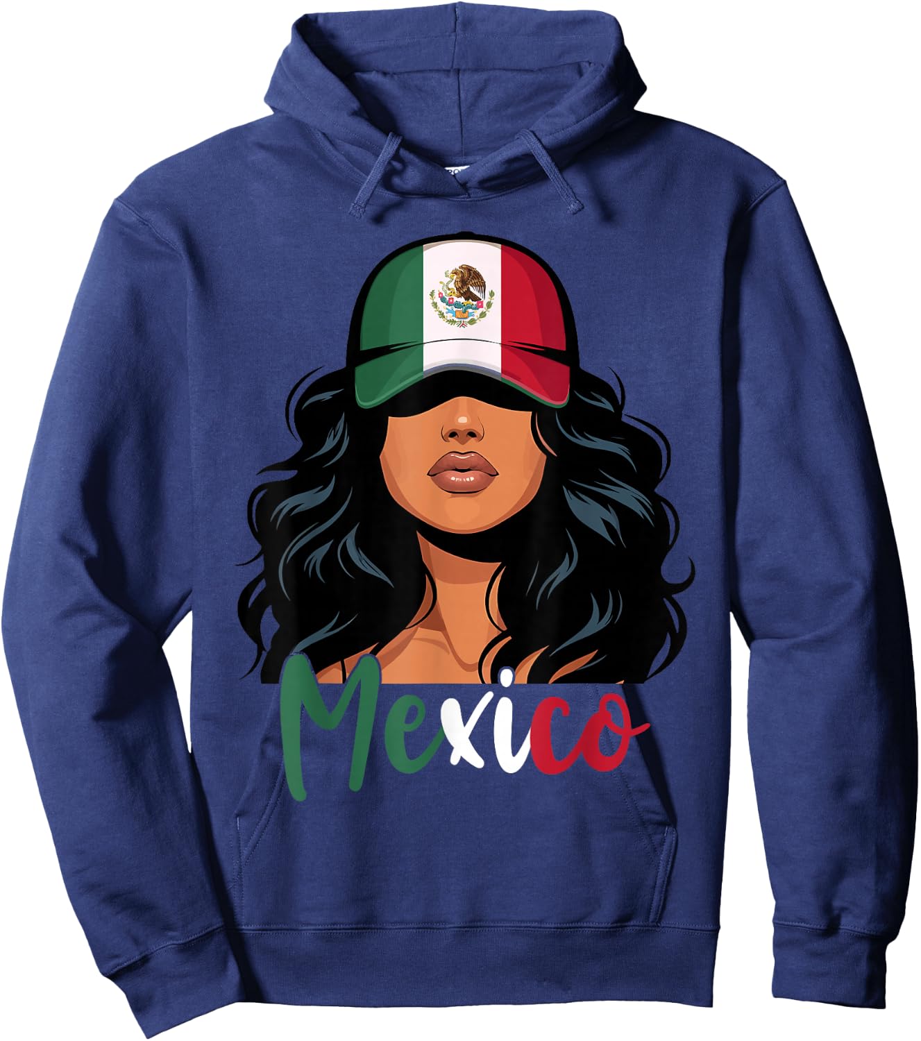 Mexican Girl Mexico Flag Proud Mexicana Women Hoodie - Hoodie | Navy