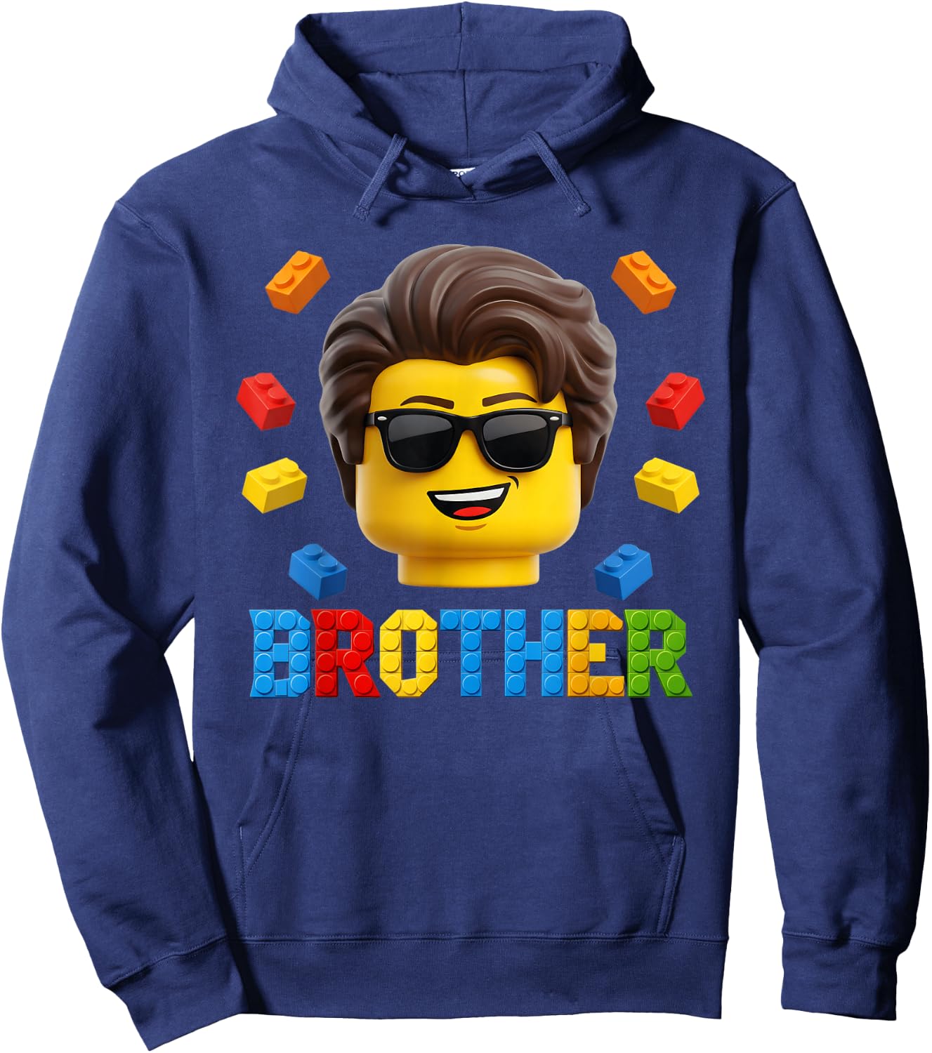Brother Master Builder Boy Building Bricks Blocks Family Hoodie - Hoodie | Navy