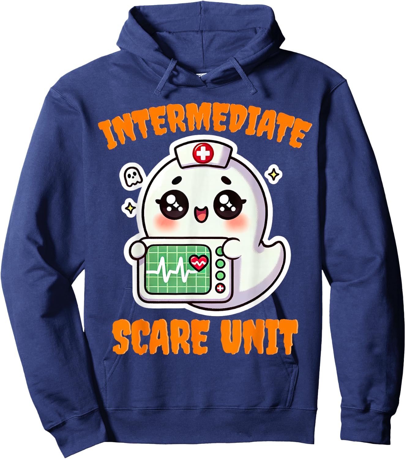 IMCU Intermediate Care Scare Unit Halloween Spooky Nurse Hoodie - Hoodie | Navy