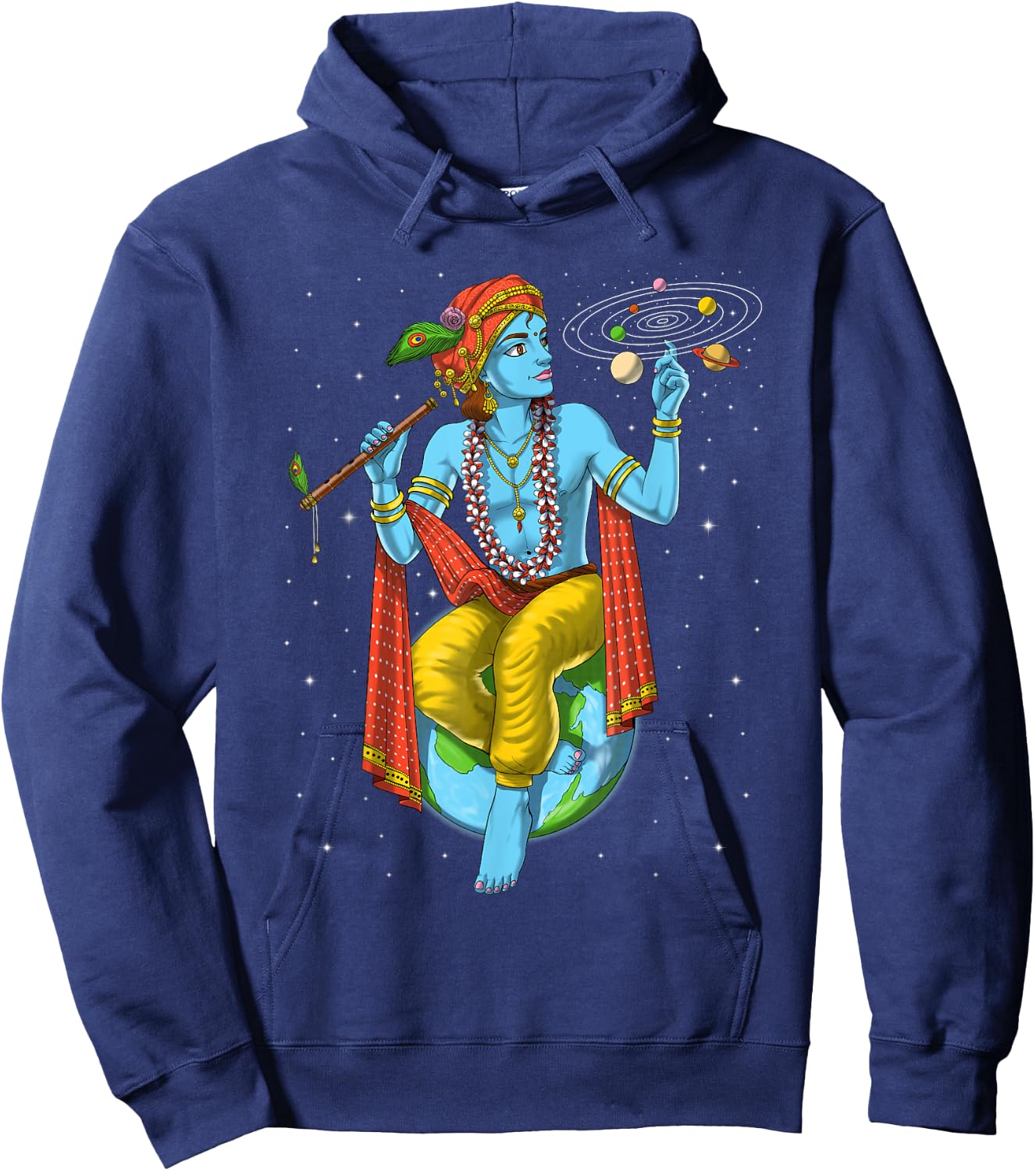 Lord Krishna Hindu God Hinduism Spiritual Yoga Meditation Hoodie - Hoodie | Navy