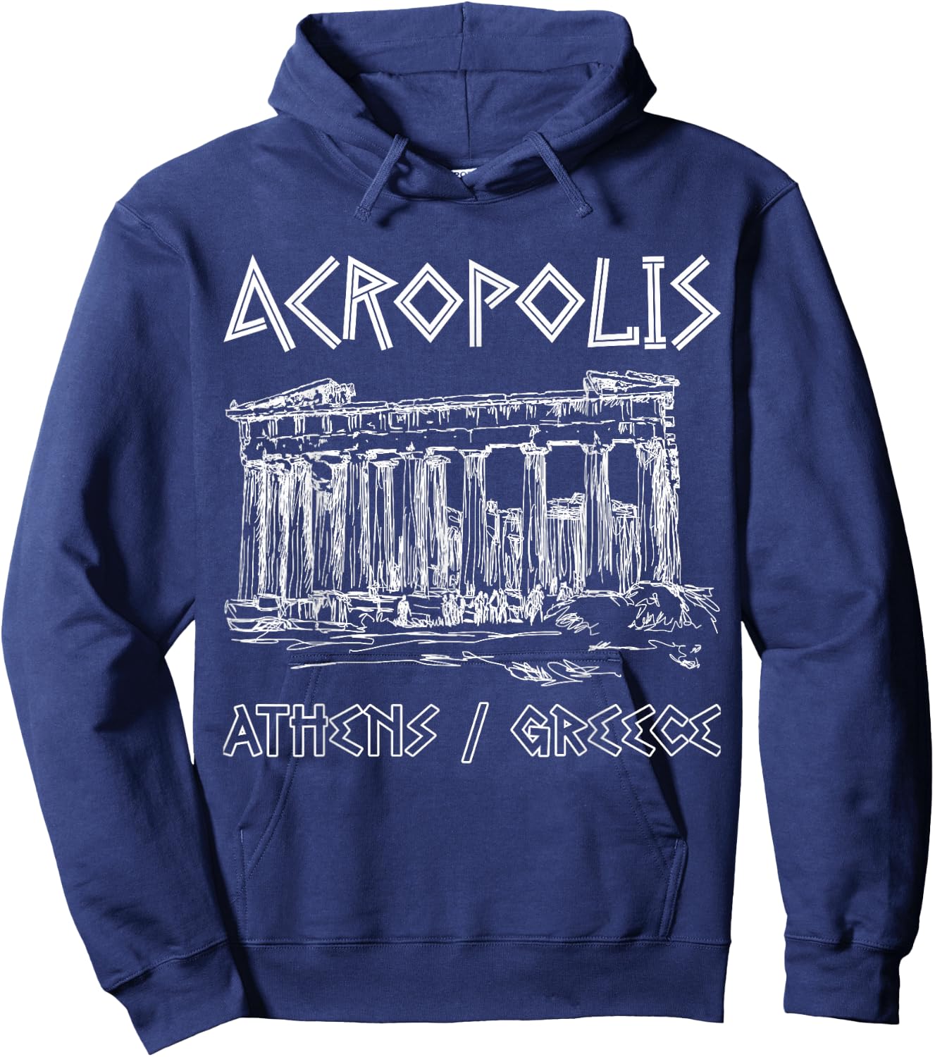 Acropolis Athens Greece Souvenir Greek Parthenon Hoodie - Hoodie | Navy