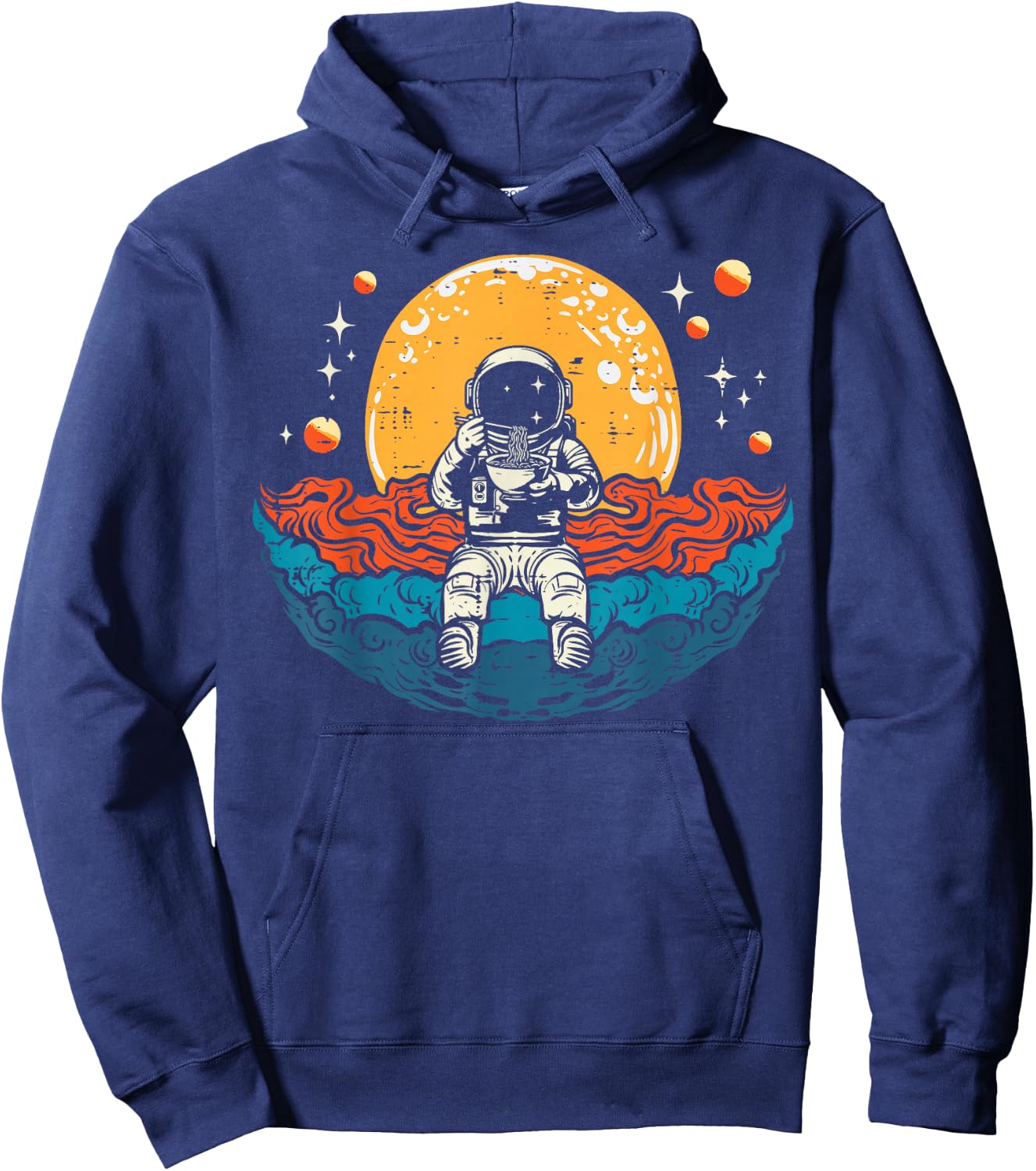 Astronaut Ramen Wave Space Japanese Noodle Men Women Kids Hoodie - Hoodie | Navy