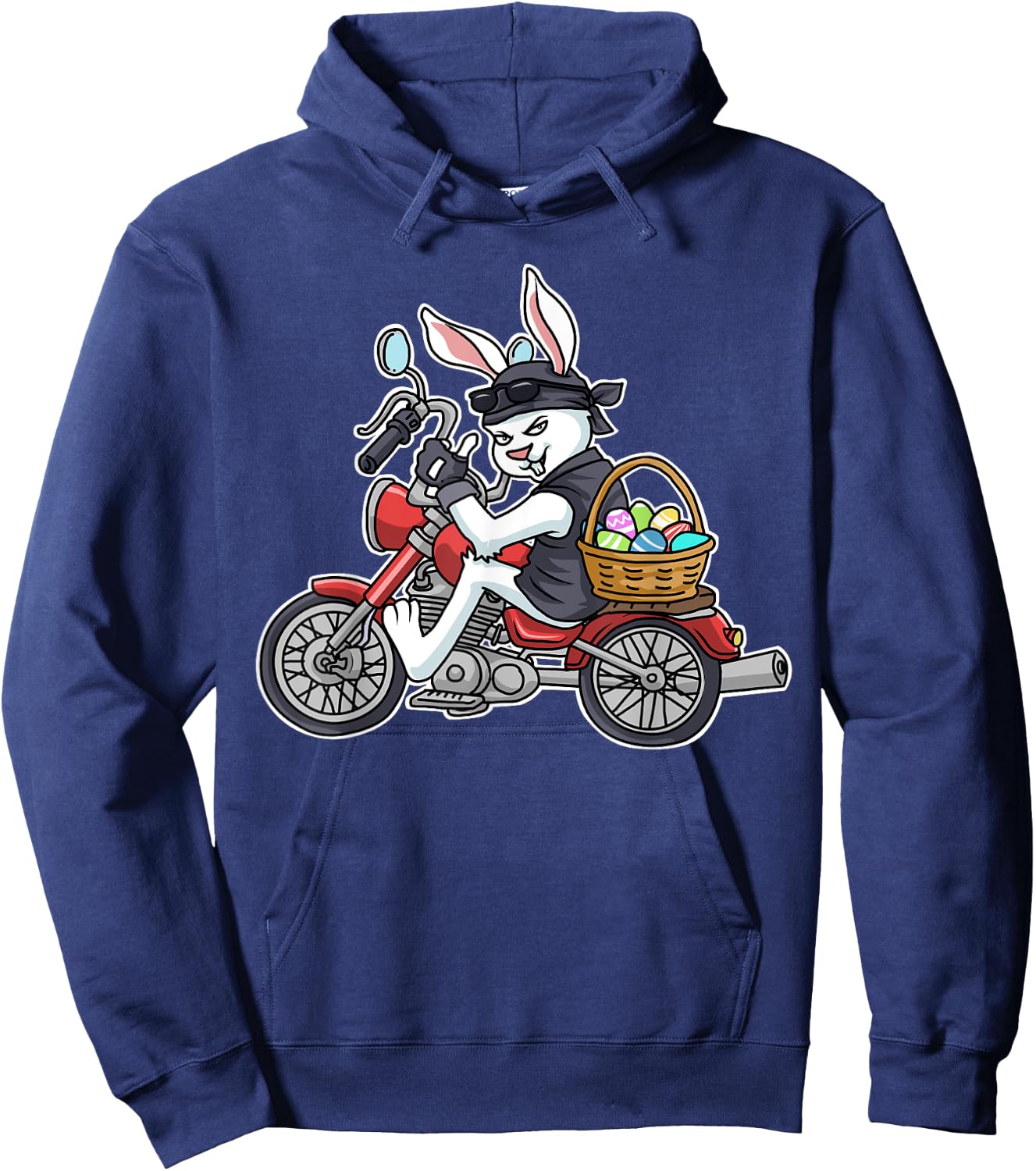 Easter Bunny Motorcycle Men Biker Gifts Women Braap Hoodie - Hoodie | Navy