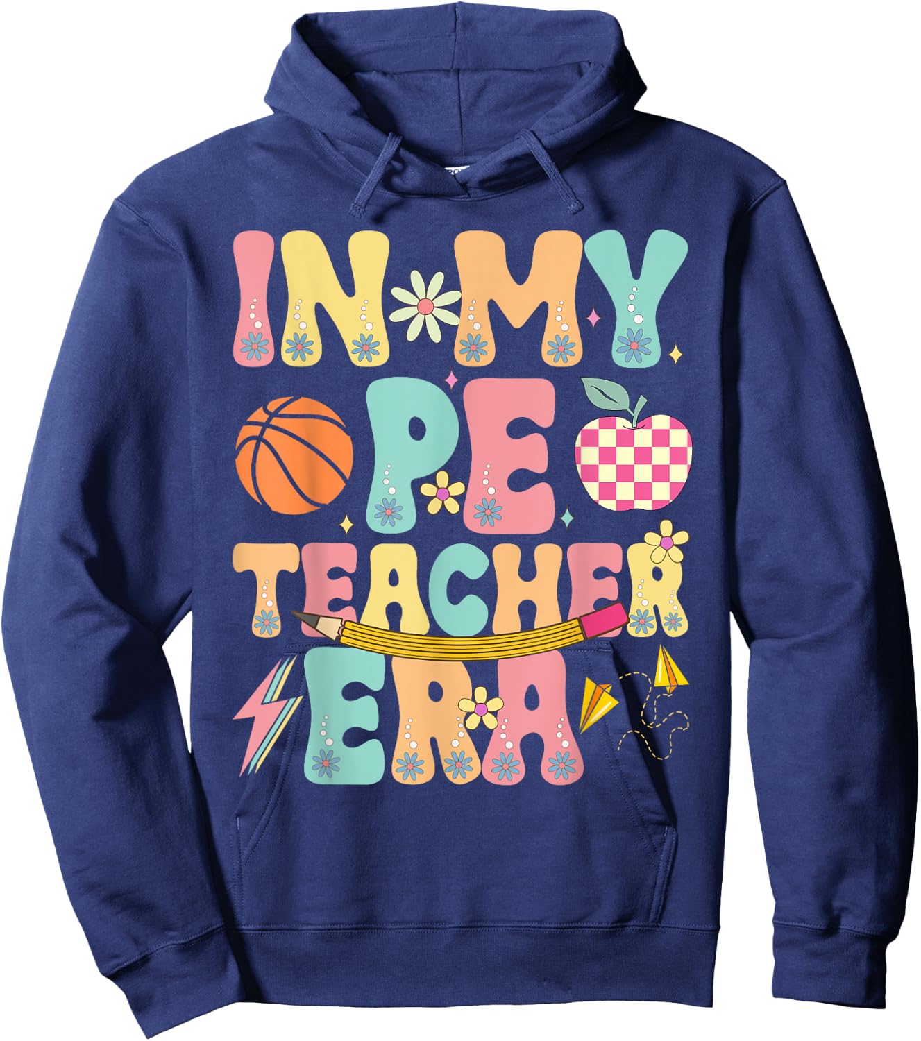 In My PE Teacher Era Physical Education Back To School Hoodie - Hoodie | Navy