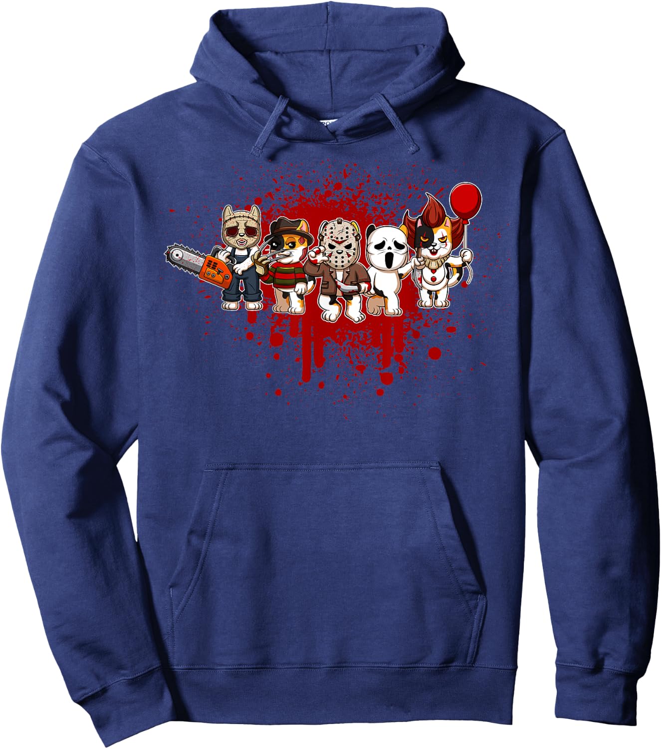 My Little Horror Crew - Halloween Calico Cat Women Hoodie - Hoodie | Navy