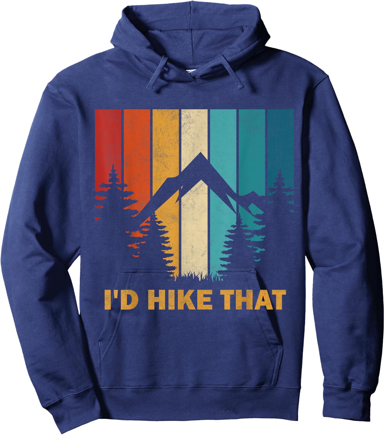 Vintage Mountain Hiking I'd Hike That Adventure Hikers Hoodie - Hoodie | Navy
