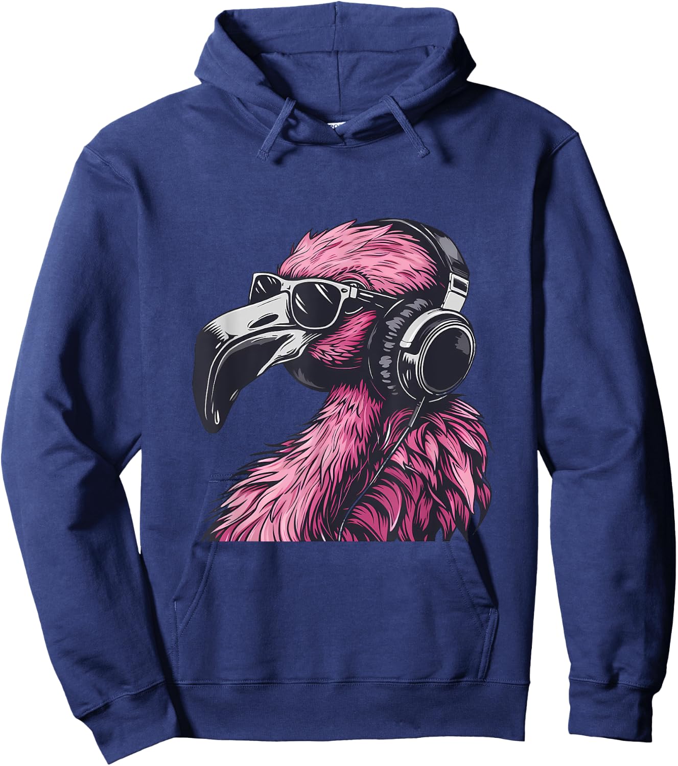 DJ Flamingo Bird Turntable DJ Flamingo Pink Flamingo Lover Hoodie - Hoodie | Navy