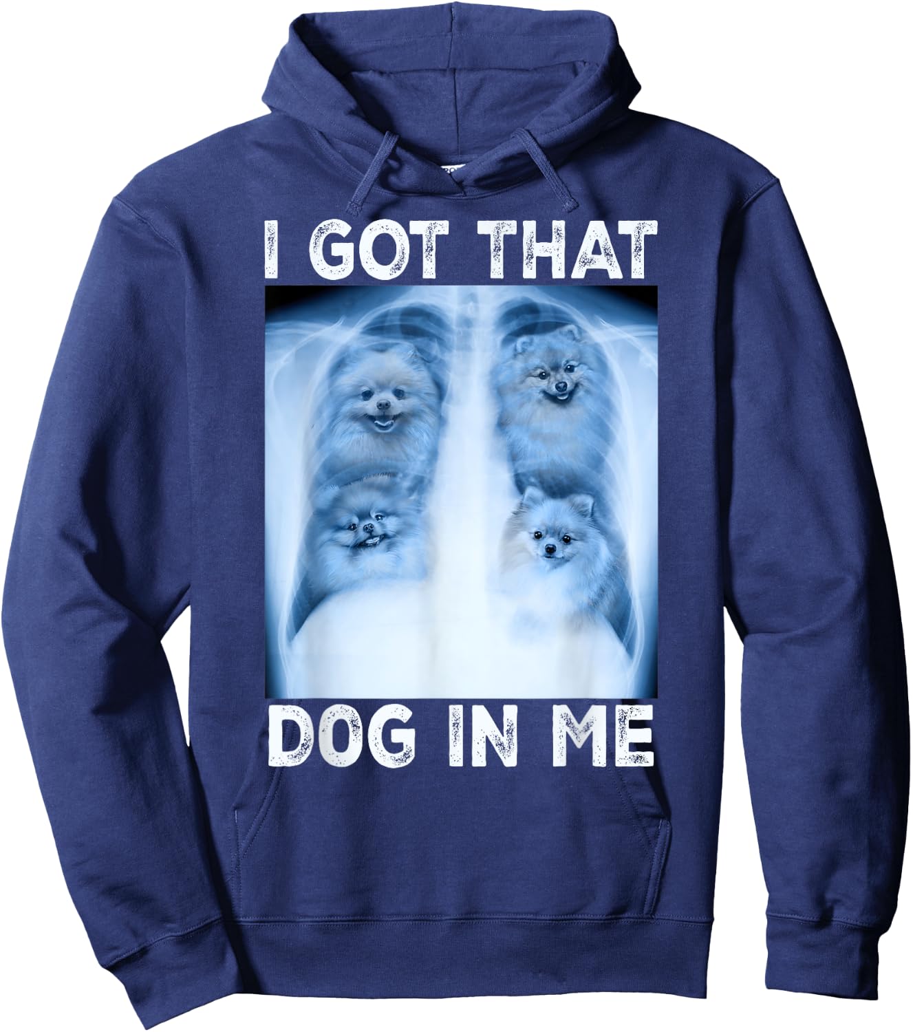 I Got that Dog in Me Dog Xray Meme Funny Dog Pomeranian Women Kids Hoodie - Hoodie | Navy