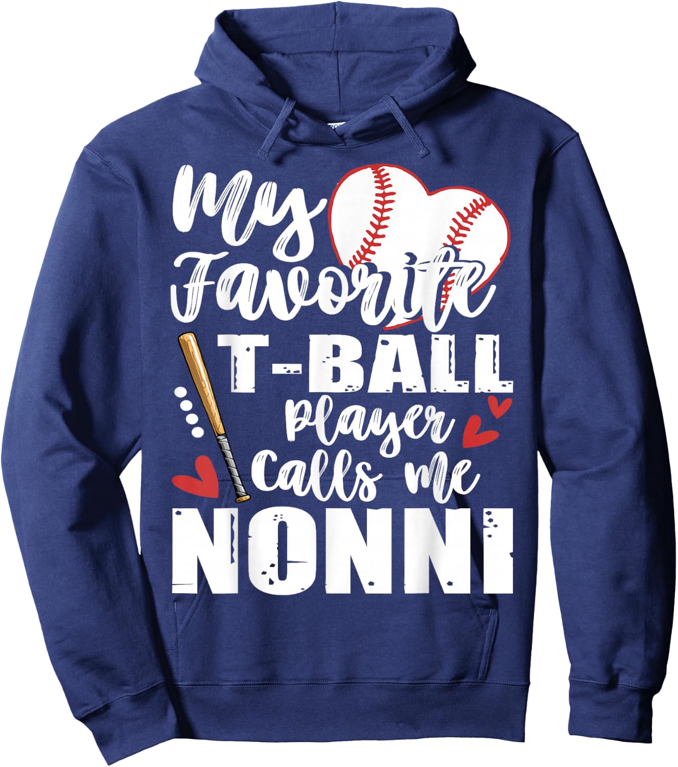 My Favorite T-Ball Player Calls Me Nonni Family Matching Hoodie - Hoodie | Navy