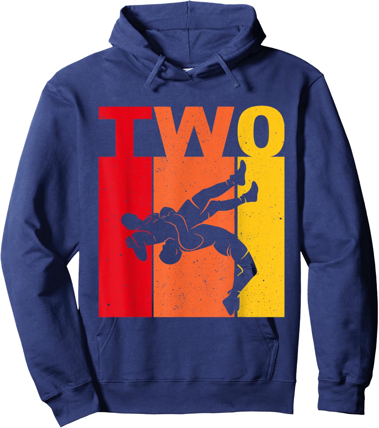 2nd Retro Wrestling Theme 2 Year Old Kids Birthday Hoodie - Hoodie | Navy