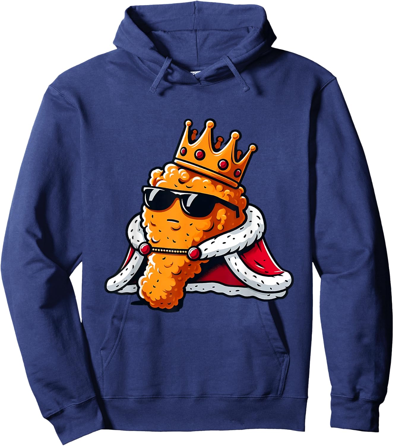 Funny Chicken Wing King BBQ Chicken Wing Graphic Hoodie - Hoodie | Navy