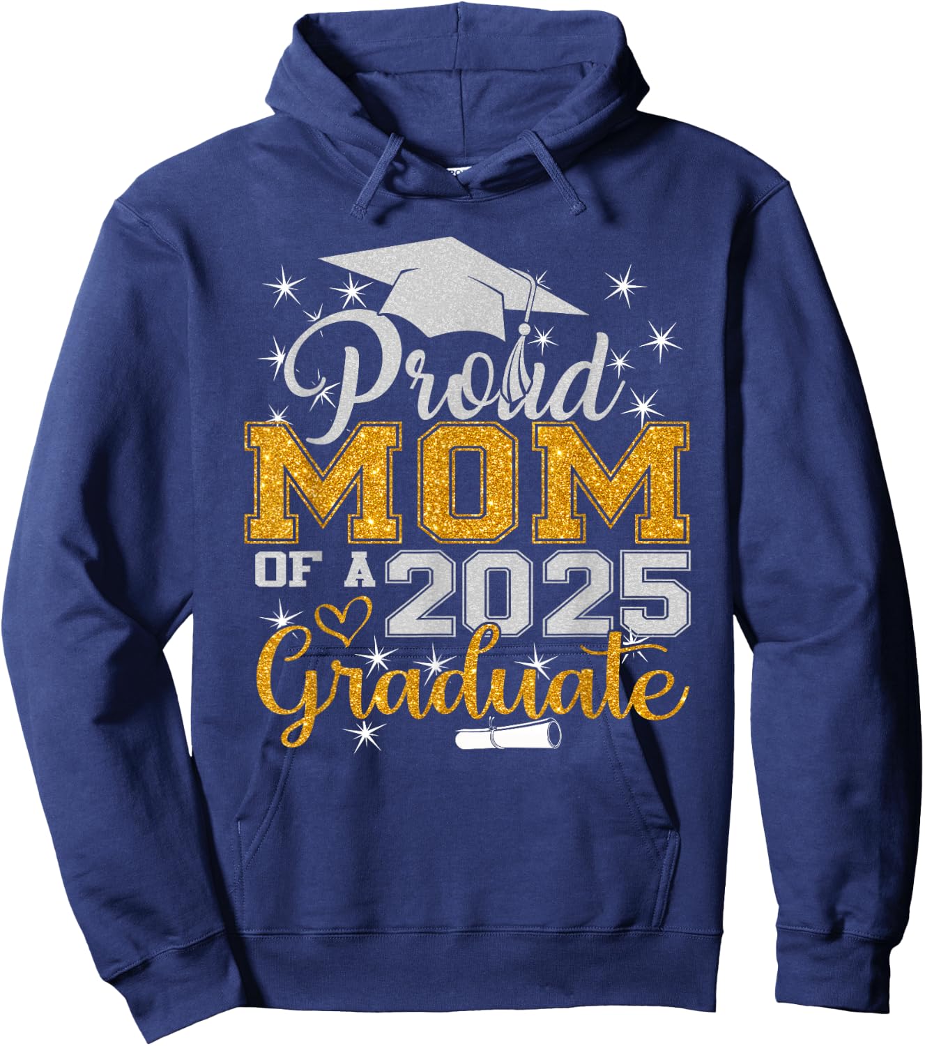 Proud Mom of a 2025 Graduate Class Senior Graduation mother Hoodie - Hoodie | Navy
