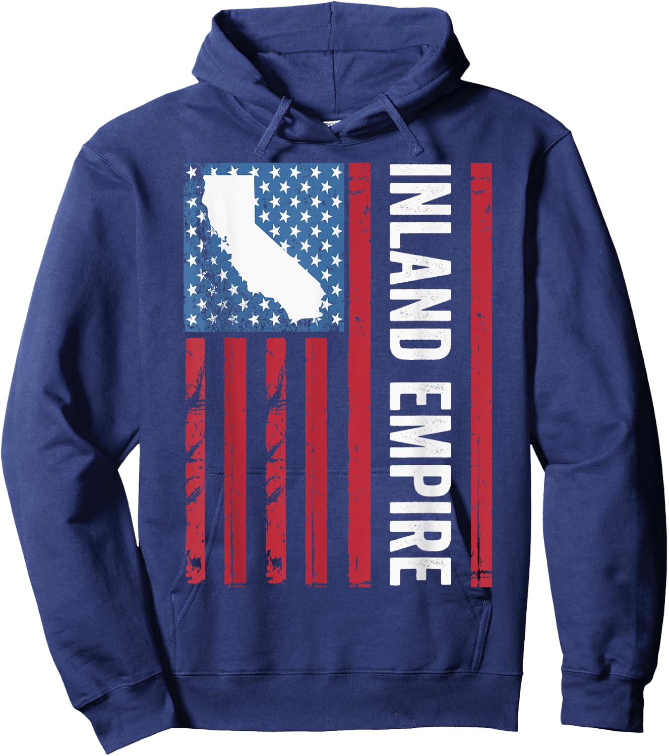 Inland Empire American Flag, IE California, Inland Empire Hoodie - Hoodie | Navy