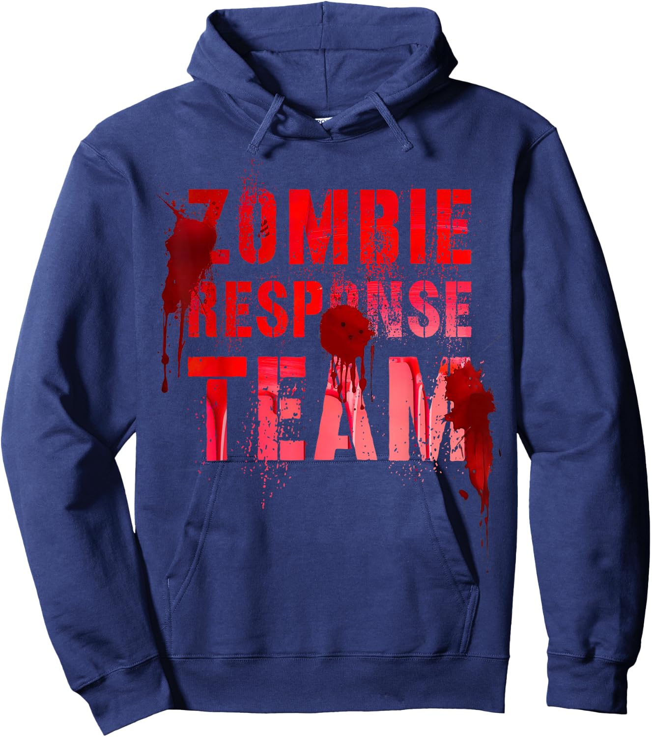 Funny ZOMBIE RESPONSE TEAM Undead Slayer Leader Warrior Bruh Hoodie - Hoodie | Navy