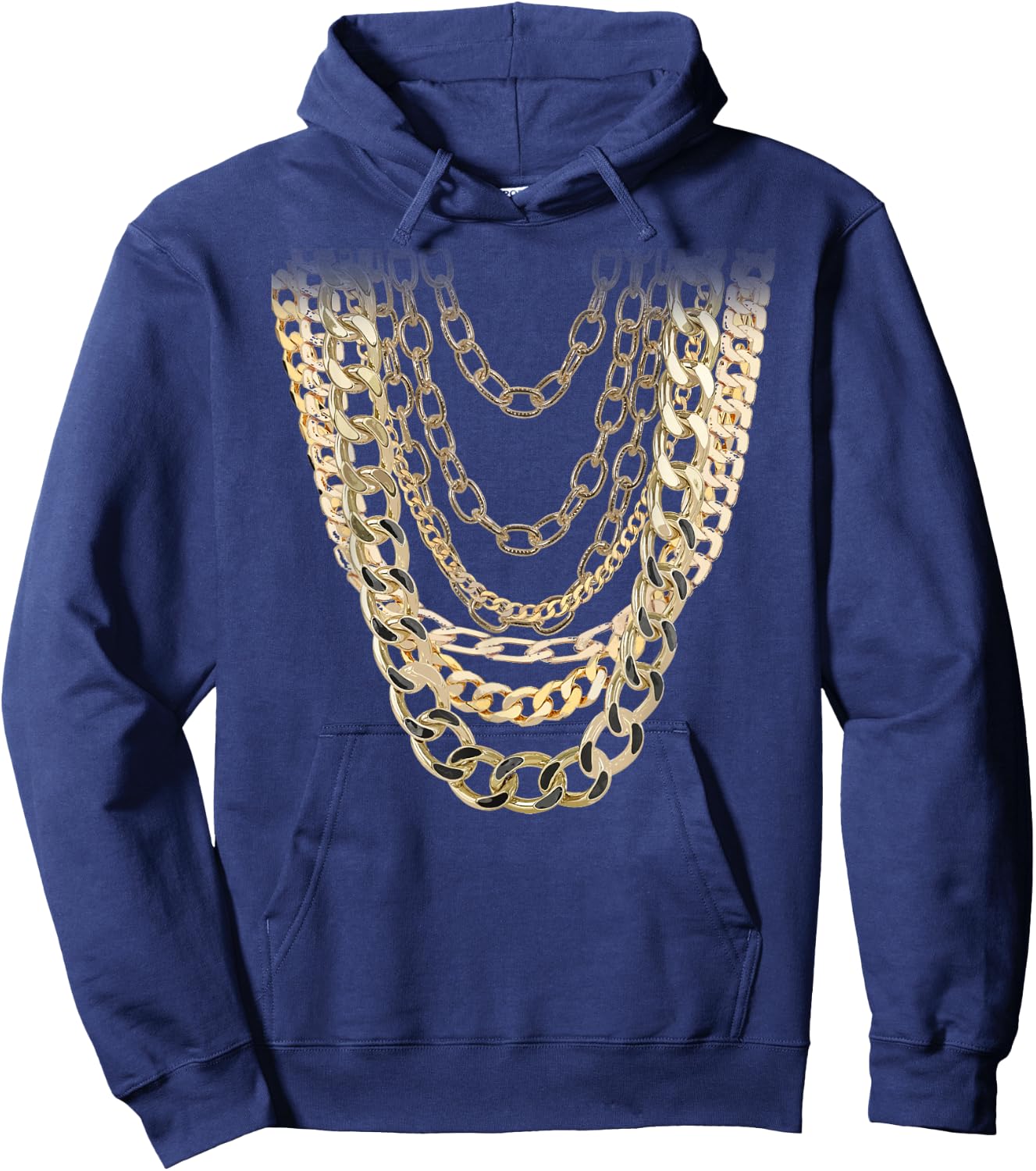 Gold Chains Design Hip Hop Fan and Funny Gold Lover Gift Hoodie - Hoodie | Navy